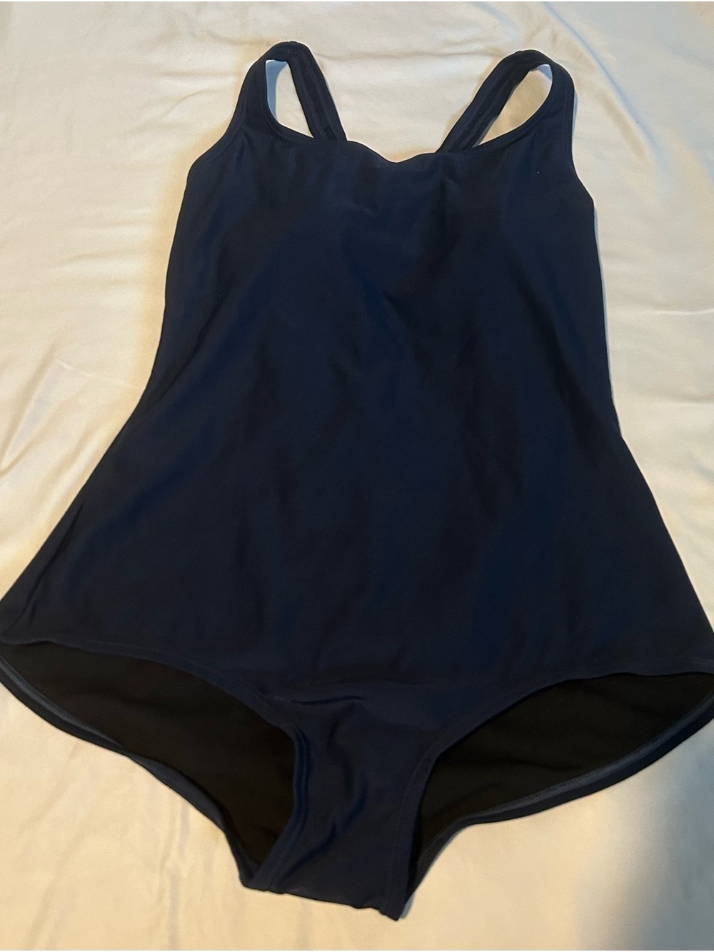 Women's Navy One-Piece Swimsuit - Classic Solid Tank Style 0078